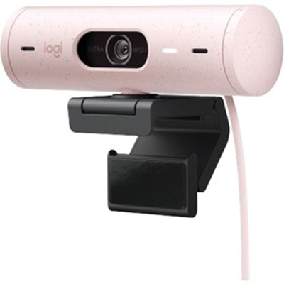 Logitech Brio 500 Full HD webcam, auto framing, noise-reducing mics, privacy shutter, streaming & video calling, Rose Logitech Brio 500 Full HD webcam, auto framing, noise-reducing mics, privacy shutter, streaming & video calling, Rose